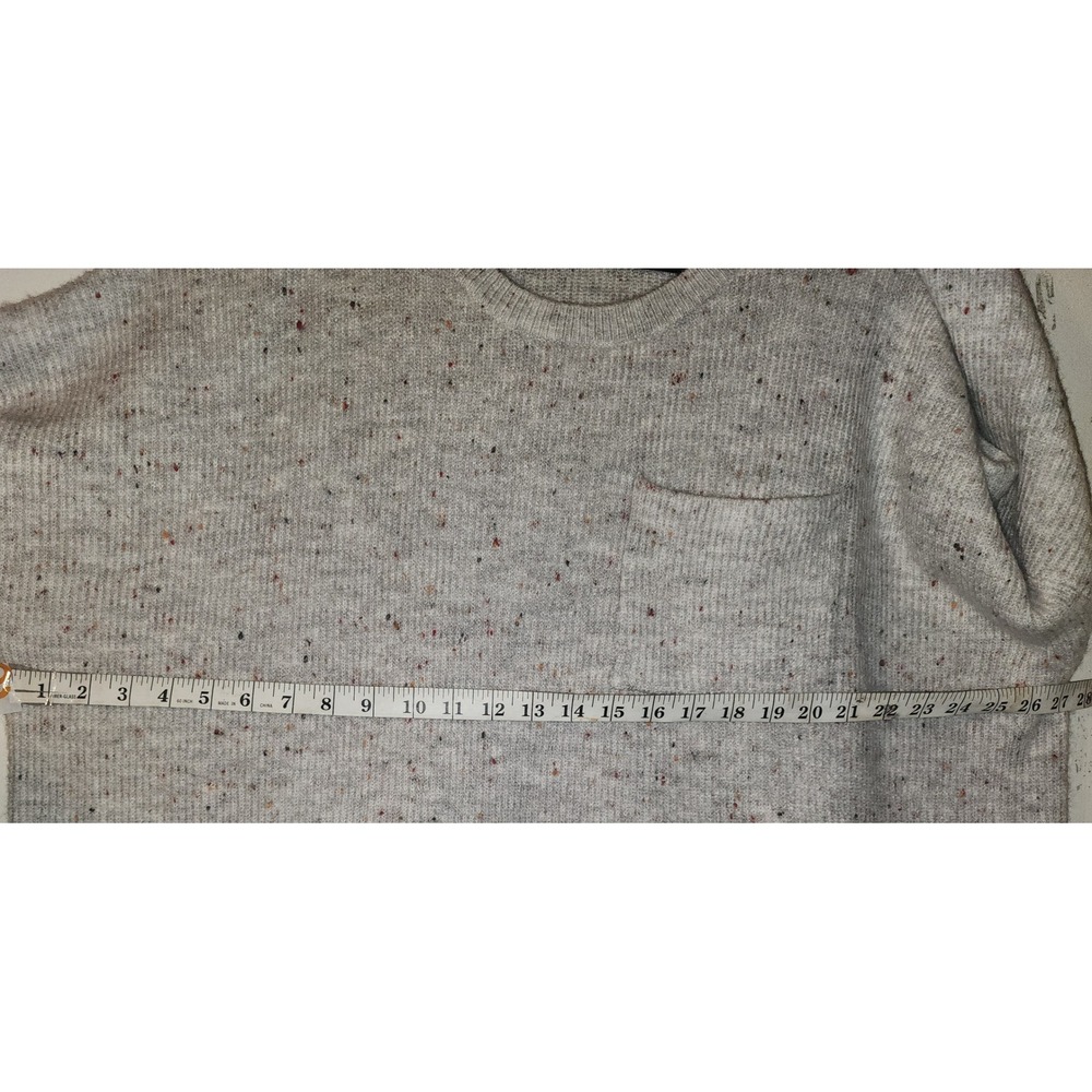 CJ Banks Womens 3X Gray Confetti Ribbed Knit Pocket Pullover Sweater - Picture 5 of 7